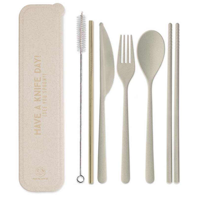 Portable Flatware Set – “Have A Knife Day! (See You Spoon!)