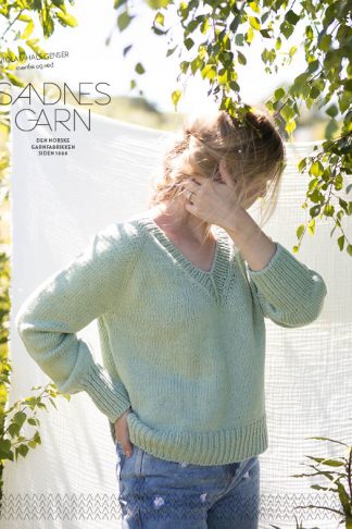 Sandnes Garn Viola V-Neck Sweater Top Down [Kit includes FREE Pattern]